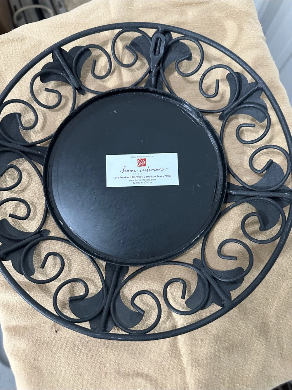 Set of 3 Decorative Black Wall Mirror with Scrollwork Frame